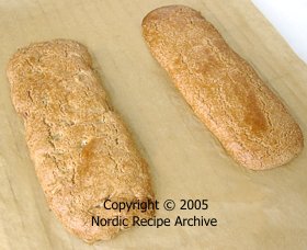 Biscotti logs before baking