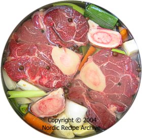 Ingredients placed in a cooker