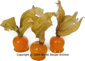Caramel-coated ground cherries