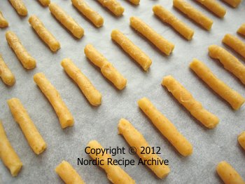 Unbaked cheese batons