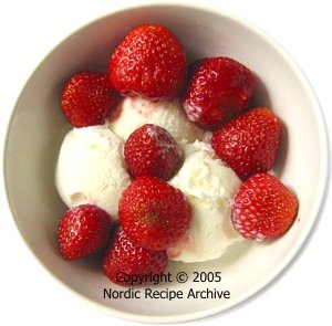 Strawberries and ice cream