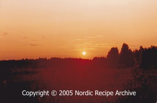 Midsummer night sun