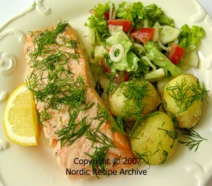 Oven-baked salmon
