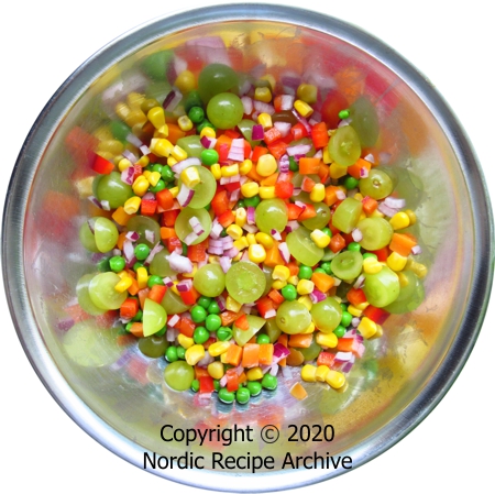 Ingredients for pasta salad