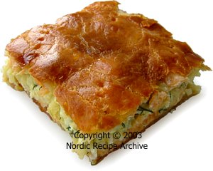 Salmon pie piece