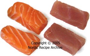 Salmon and tuna sashimi